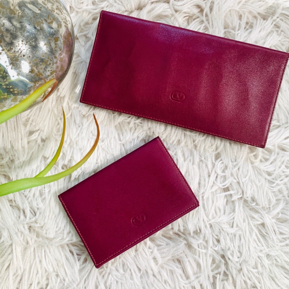 RARE Vintage VALENTINO Wallet and Card Holder Set